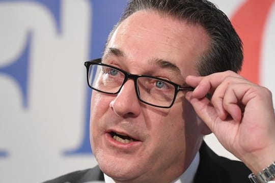 Heinz-Christian Strache, FPÖ-Chef und Österreichs Vizekanzler, bei einer Pressekonferenz in Wien.