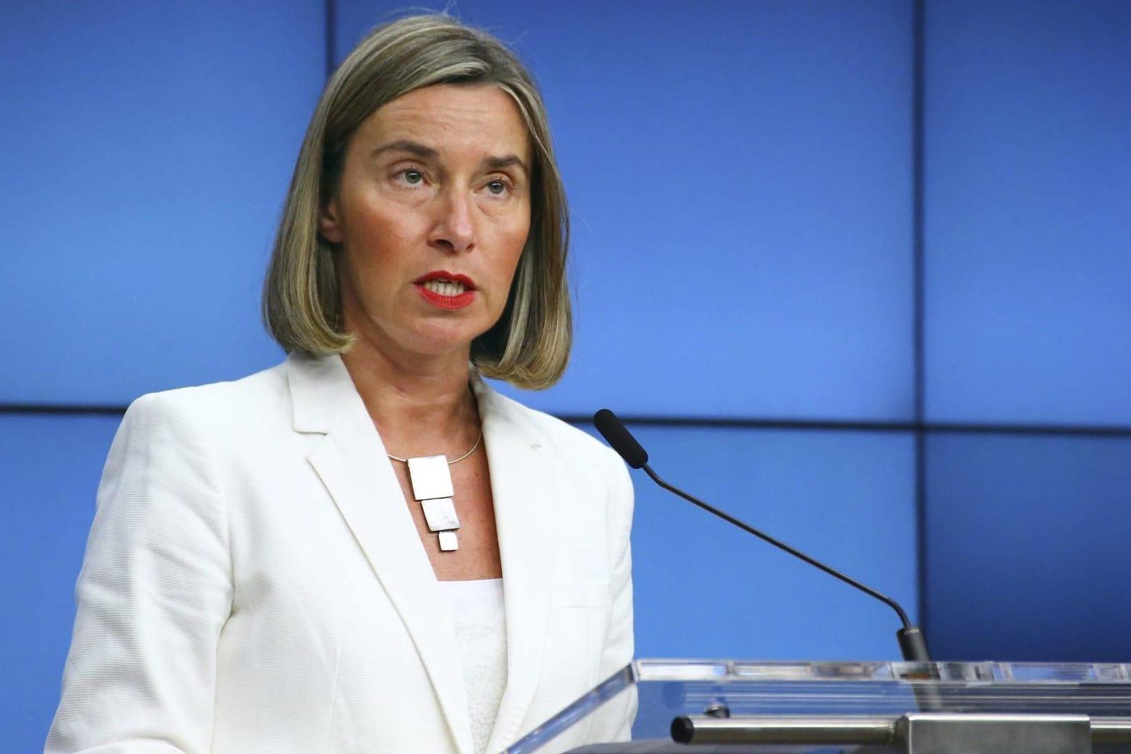 Federica Mogherini: Die EU-Außenbeauftragte kündigte eine Klage vor der WTO noch für Freitag an.