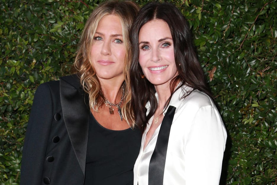 Jennifer Aniston und Courteney Cox: Gemeinsam posierten sie für die Fotografen.