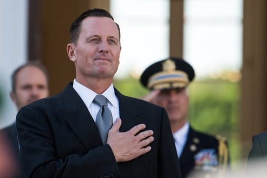 Richard Allen Grenell, der neue US-Botschafter, nach der Akkreditierung durch Bundespräsident Steinmeier.