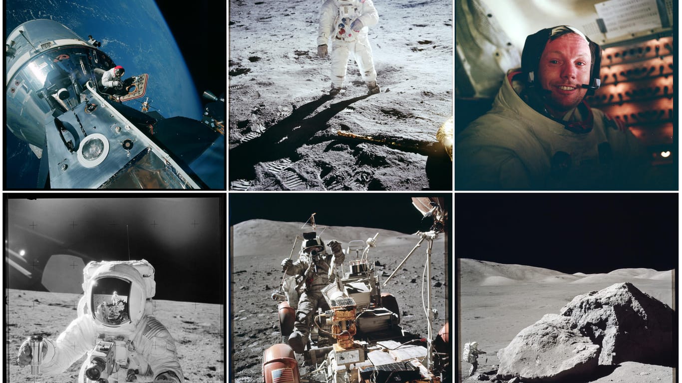 Archivaufnahmen der NASA: Während der Apollo-Missionen erkundeten mehrere Astronauten den Mond.