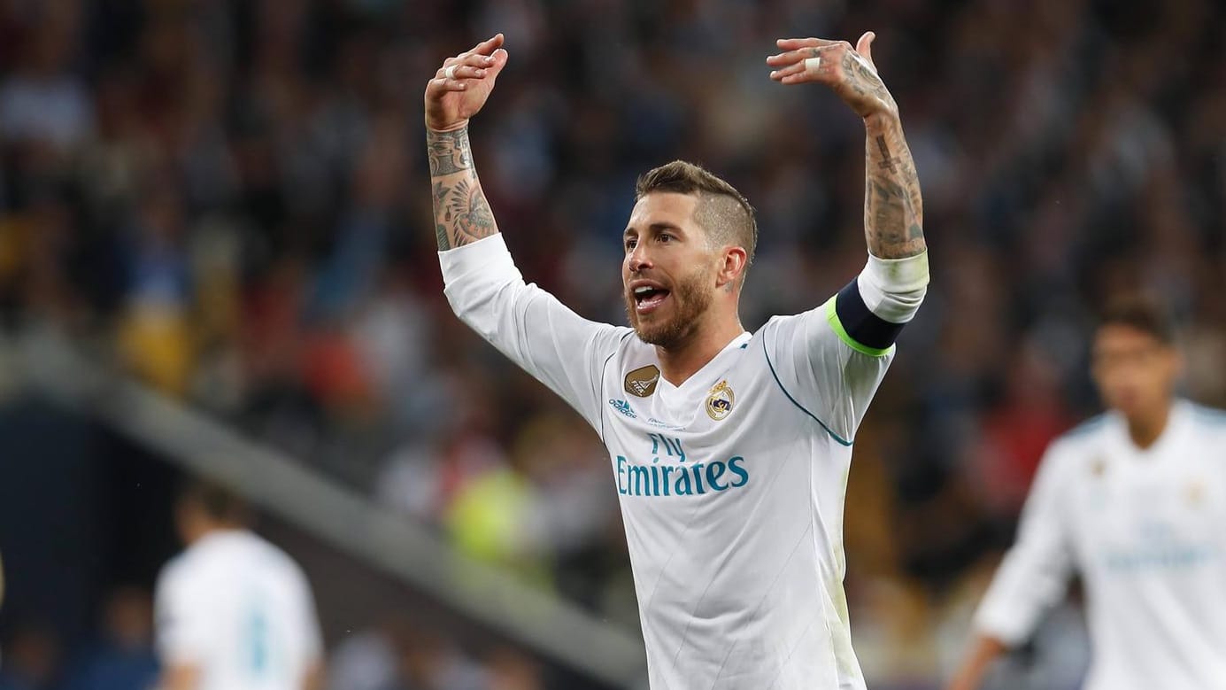 Sergio Ramos jubelt nach dem gewonnenen Champions-League-Finale: Der Real-Kapitän reagiert auf die Verletzung von Loris Karius mit Sarkasmus.