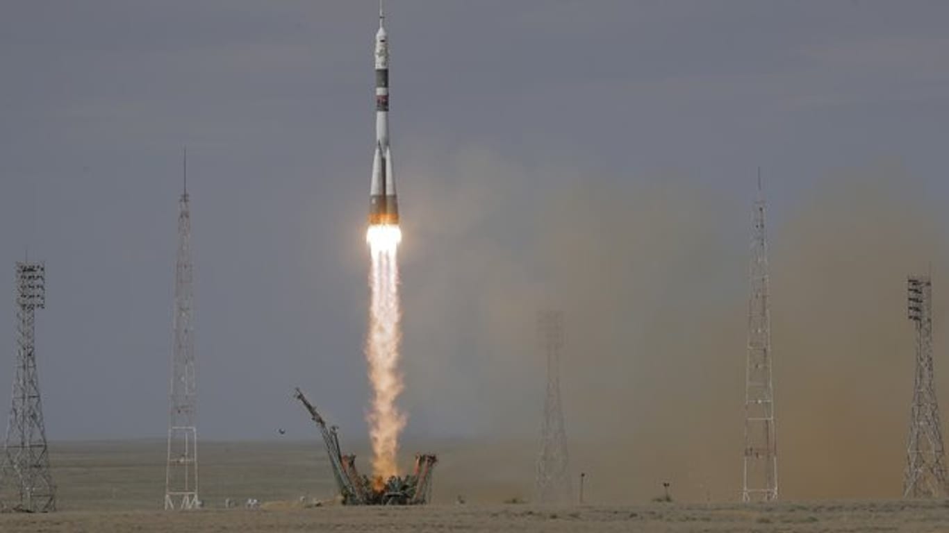 Start der Sojus-FG auf dem Weltraumbahnhof in Baikonur.