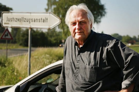 Der ehemalige Kunstberater Helge Achenbach verlässt die Justizvollzugsanstal in Moers.