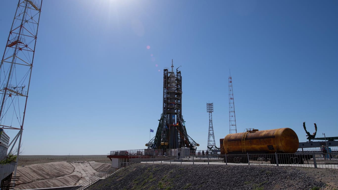 Die Sojus-Rakete im kasachischen Baikonur: Sie wird Alexander Gerst und seine zwei Kollegen zur ISS bringen.
