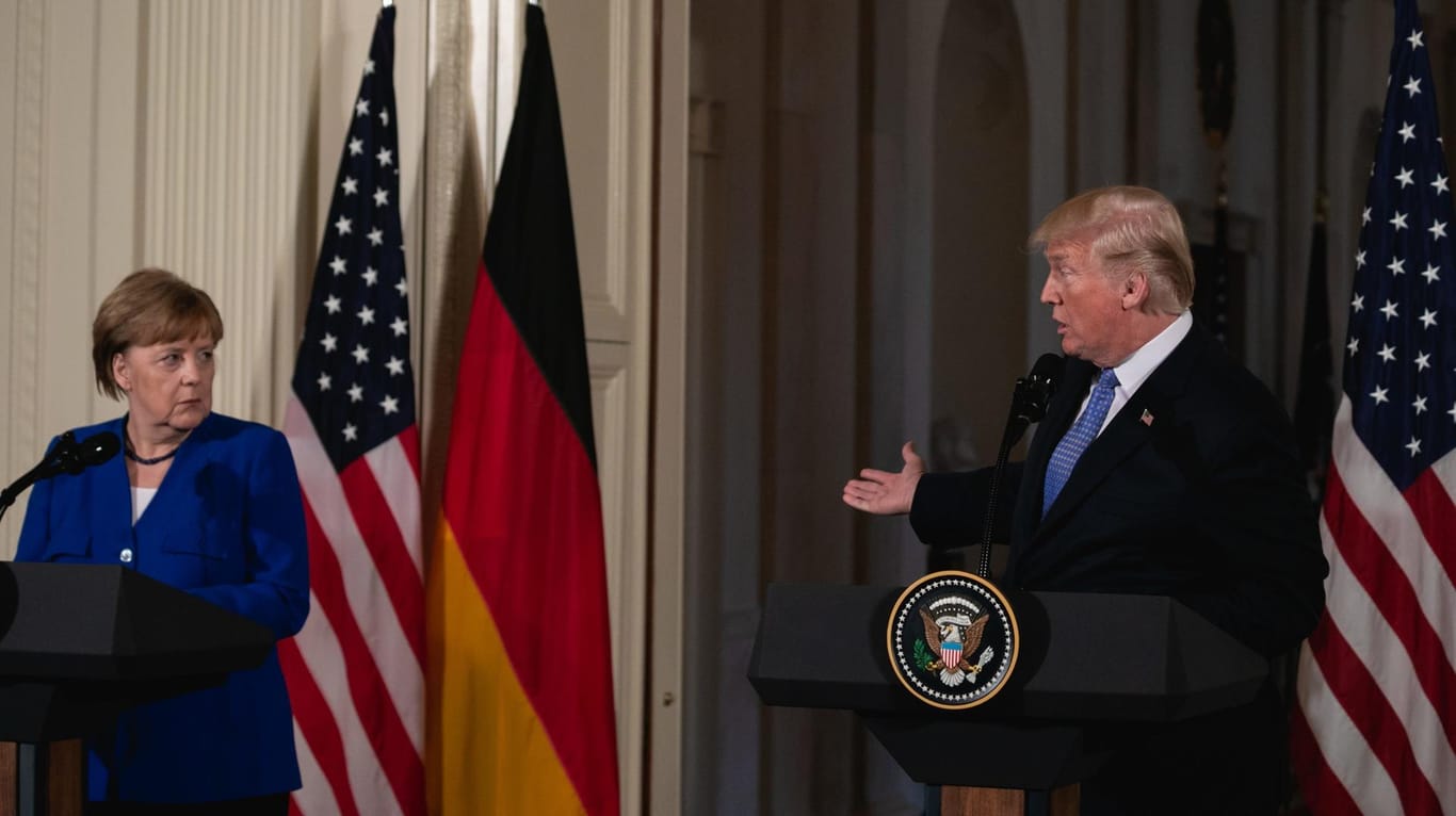 Donald Trump und Angela Merkel: Bei ihrem Treffen im vergangenen April fanden die beiden wenig Gemeinsamkeiten.