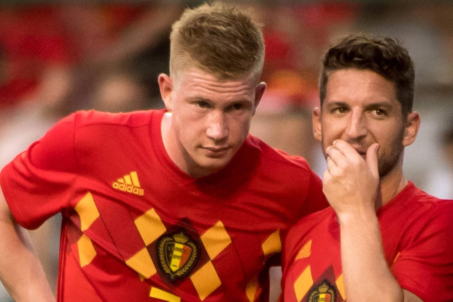 Titelkandidaten: Kevin de Bruyne (l.) und Dries Mertens sind Teil der womöglich besten belgischen Fußball-Generation.