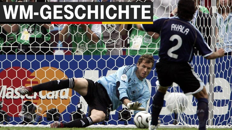 Jens Lehmann hält den Elfmeter von Argentiniens Roberto Ayala im Viertelfinale der WM 2006. Das Sommermärchen geht dank eines Zettels weiter, der Lehmann mit Tipps versorgt. Im Halbfinale ist dann aber Schluss – nach dem nächsten Drama.