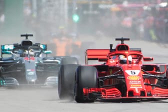 Sebastian Vettel (rechts) und Lewis Hamilton beim Grand Prix von Kanada.