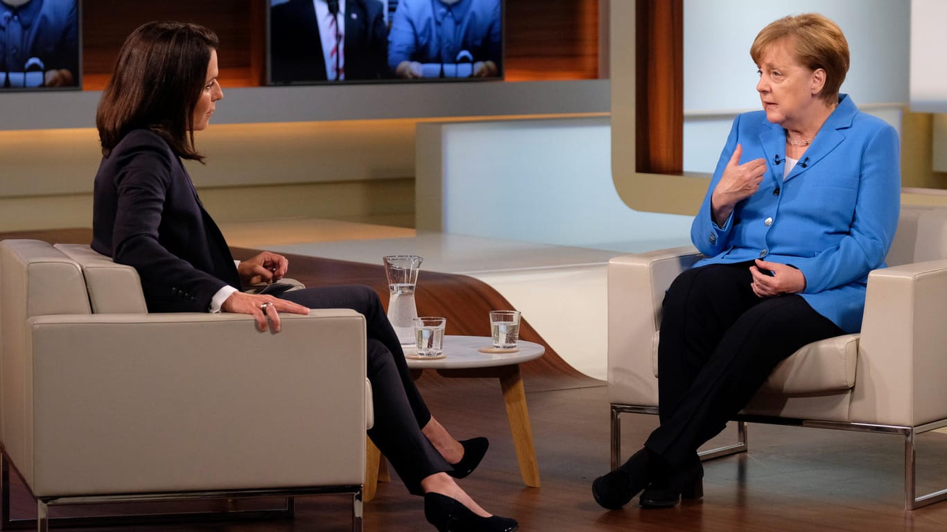 Klartext nach G7-Eklat: Angela Merkel mit Talkshow-Moderatorin Anne Will.