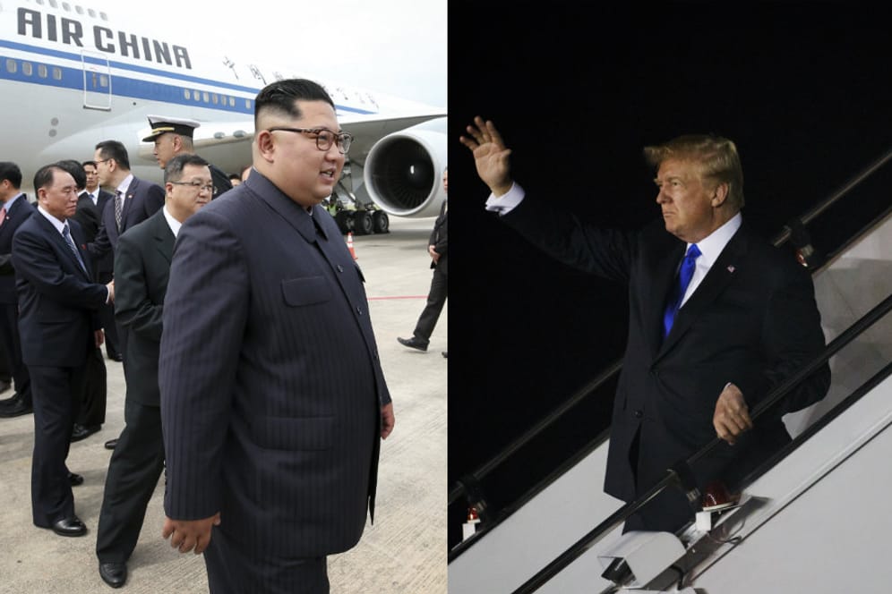 Kim Jong Un und Donald Trump kommen in Singapur an: Präsident Trump und Nordkoreas Machthaber Kim werden sich nach Angaben des Weißen Hauses im Capella Hotel in Singapur treffen.