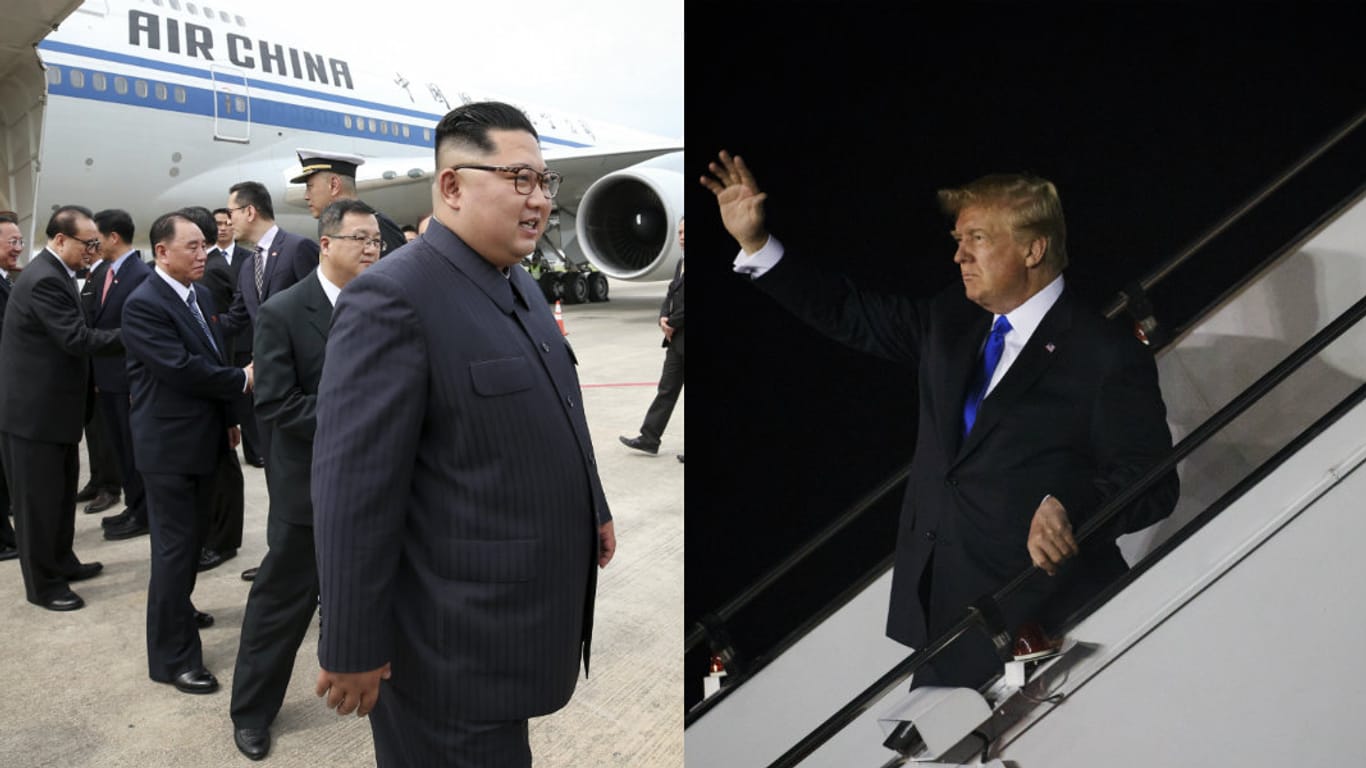 Kim Jong Un und Donald Trump kommen in Singapur an: Präsident Trump und Nordkoreas Machthaber Kim werden sich nach Angaben des Weißen Hauses im Capella Hotel in Singapur treffen.