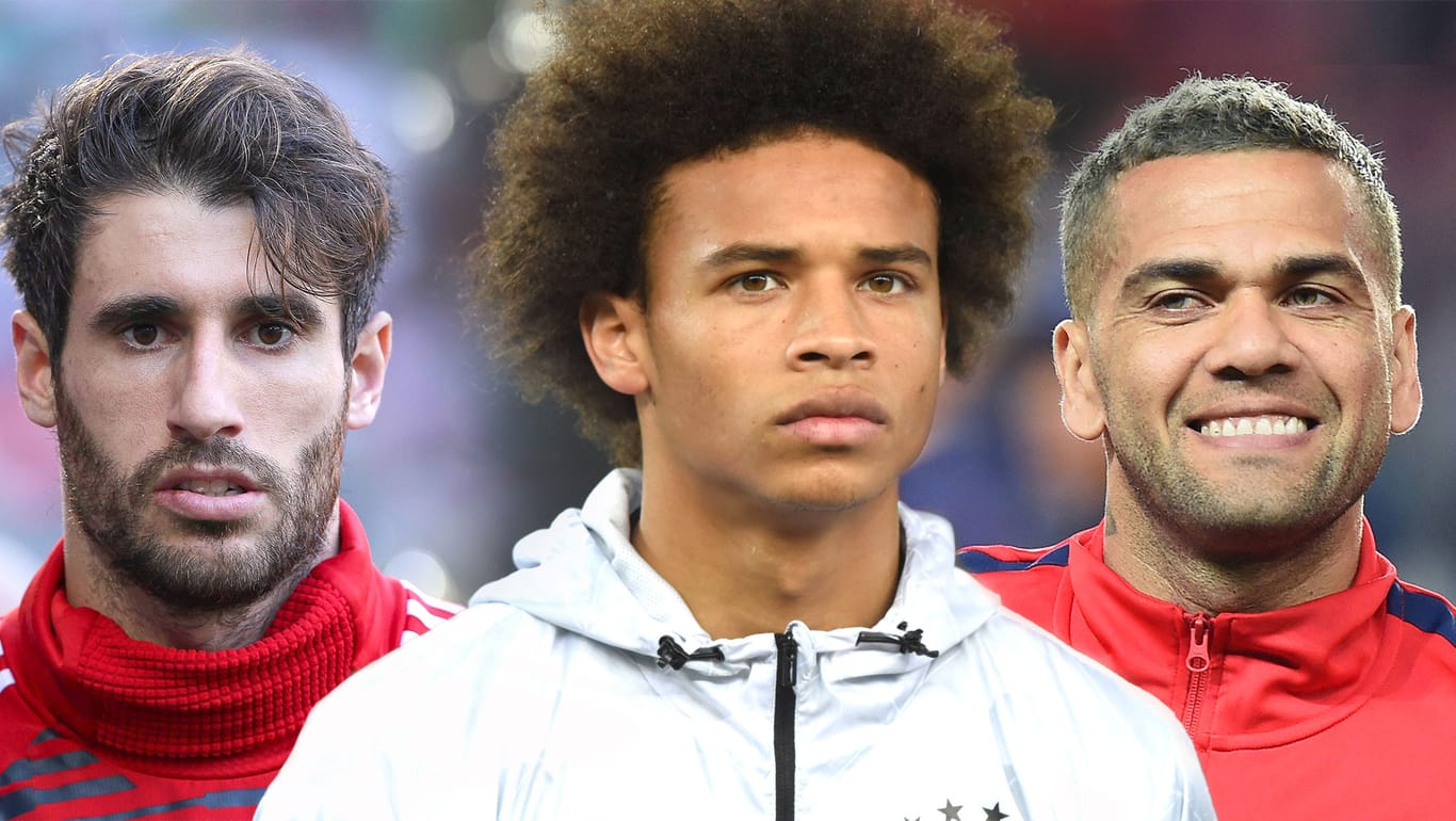 Javi Martinez, Leroy Sané und Dani Alves (v.l.): Bei den diesjährigen WM-Nominierungen gab es nicht nur in Deutschland überraschende Entscheidungen.