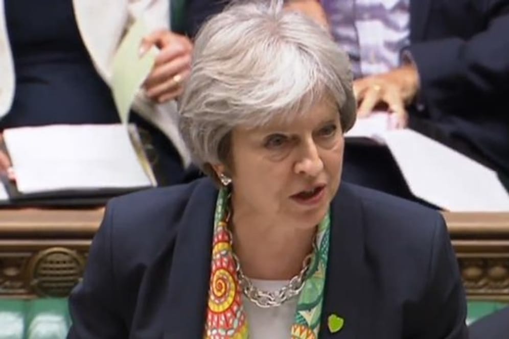 Premierministerin Theresa May am Montag im Unterhaus des britischen Parlaments.