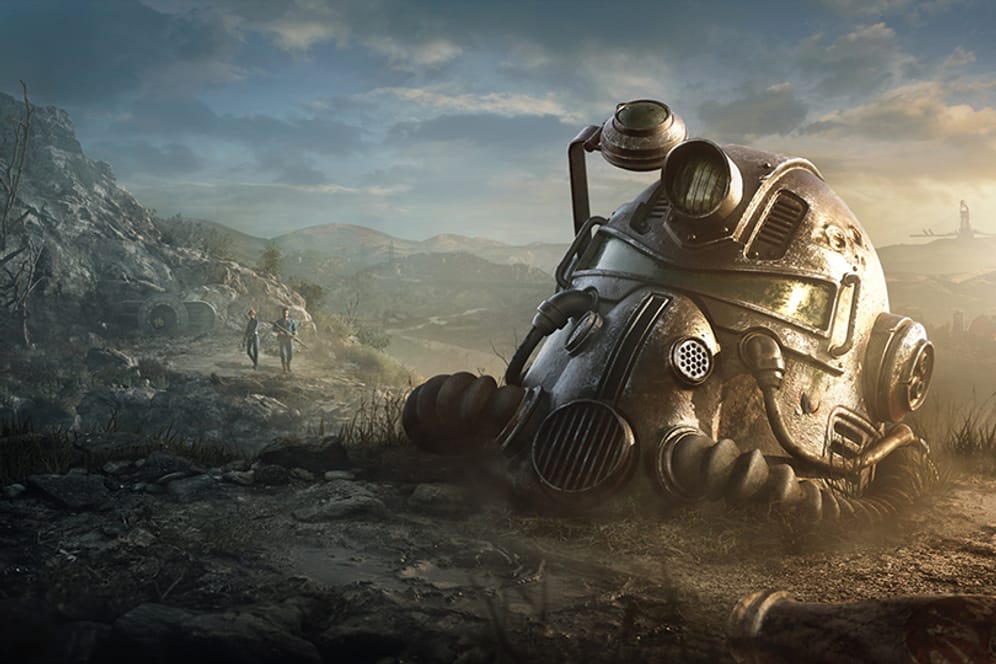 Fallout 76: Das Bild zeigt einen Helm, Teil eine Rüstung im Spiel.
