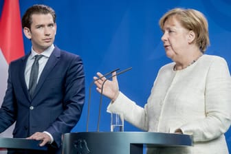Die deutsche Kanzlerin Angela Merkel und ihr österreichischer Amtskollege Sebastian Kurz: Merkel hat bekräftigt, dass sie eine europäische Lösung in der Flüchtlingsfrage anstrebt.