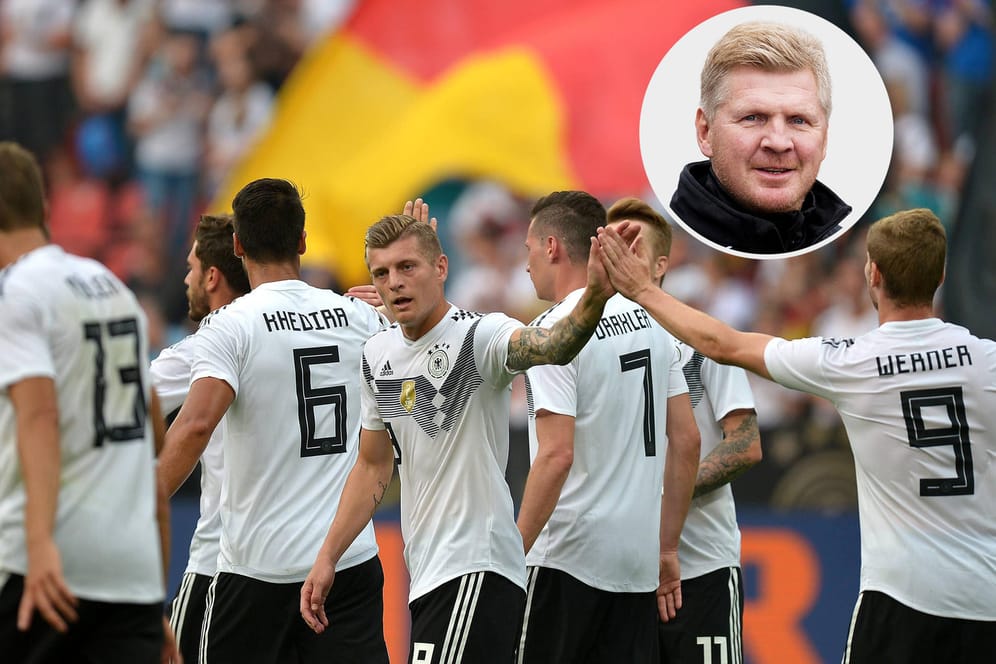 Das 2:0 im Test gegen Saudi-Arabien: Toni Kroos (3.v.l.) und Timo Werner (r.) feiern den Treffer. Stefan Effenberg sieht das Auftreten als Team als größte Stärke der deutschen Nationalmannschaft.
