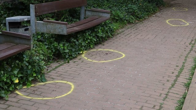 Tatort im "Casinogarten" in der Innenstadt von Viersen.