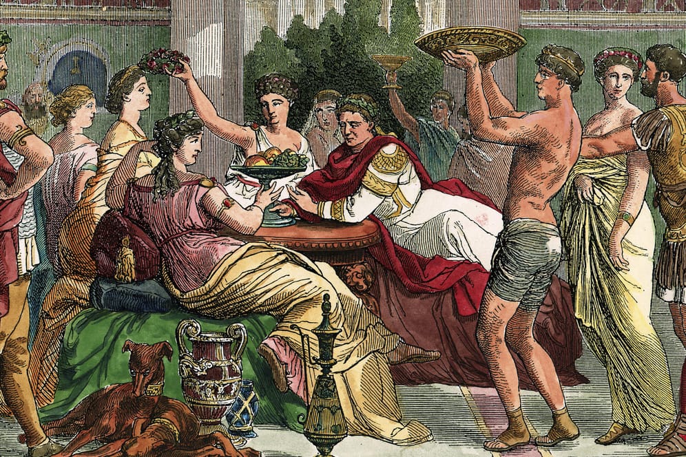 Römisches Gastmahl: Bereits in der Antike ließen sich eiskalte Speisen und Getränke konsumieren.