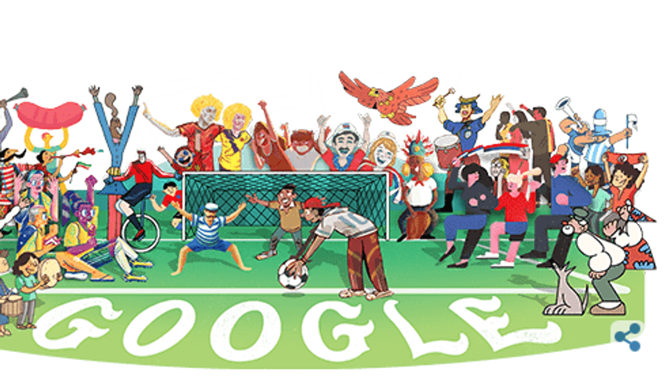 Google Doodle: Es soll 32 WM-Doodles in den nächsten vier Wochen geben.