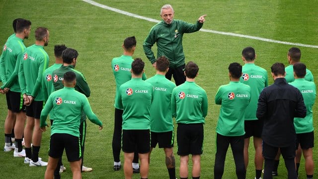 Australiens Trainer Bert van Marwijk ist von der Geschlossenheit seines Teams begeistert. Australiens Trainer Bert van Marwijk ist von der Geschlossenheit seines Teams begeistert.