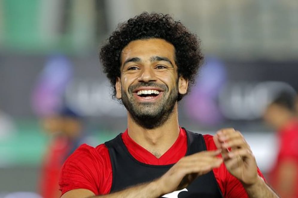 Ägyptens Mohamed Salah gibt sich gegenüber den Fans optimistisch.
