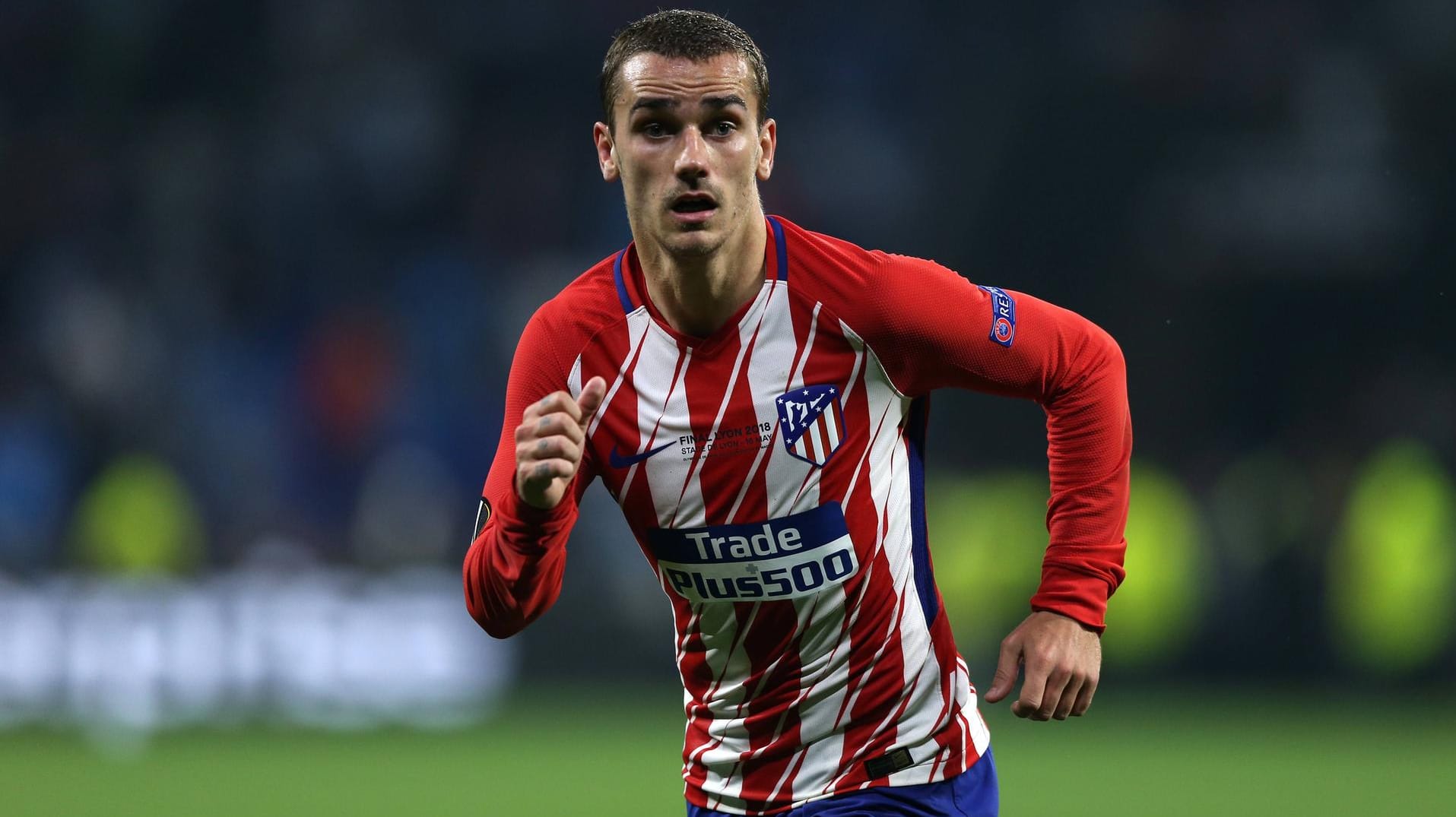 Griezmann im Atlético-Trikot. Der Franzose spielt seit 2014 für die Rojiblancos. Griezmann im Atlético-Trikot. Der Franzose spielt seit 2014 für die Rojiblancos.