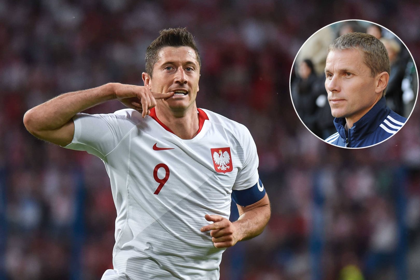 Robert Lewandowski ist der Superstar der polnischen Nationalmannschaft: Auch der ehemalige Weltklasseverteidiger Tomasz Waldoch (kleines Foto) hält "Lewa" für einen Ausnahmestürmer.