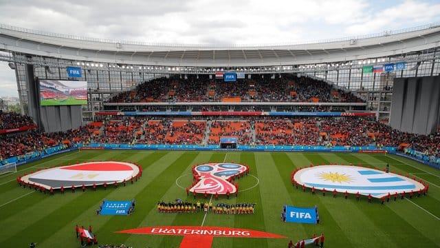 In der Jekaterinburg-Arena blieben im Spiel Ägypten gegen Uruguay viele Plätze frei. In der Jekaterinburg-Arena blieben im Spiel Ägypten gegen Uruguay viele Plätze frei.