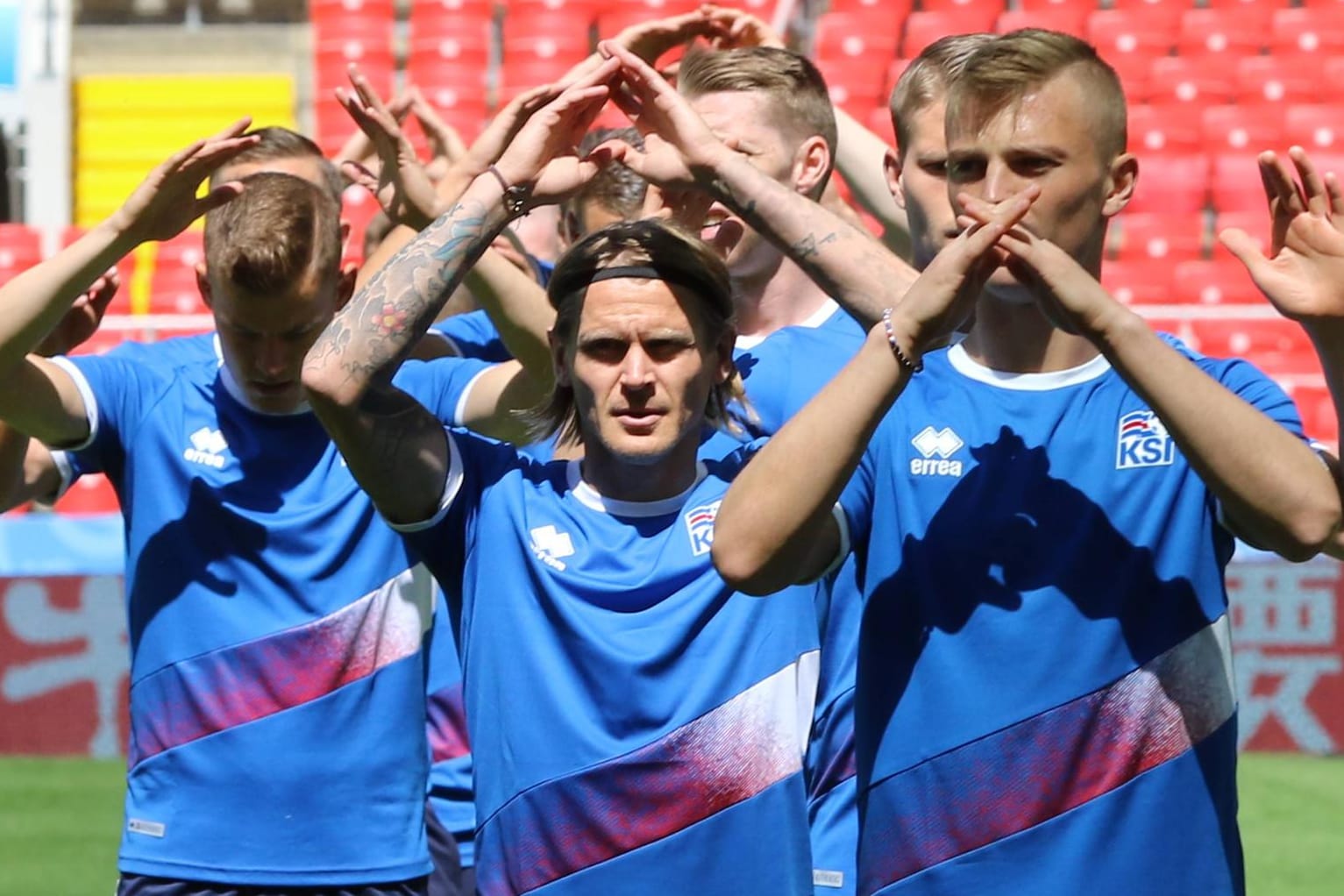 Kein "Huh": Islands Spieler beim Training vor dem Spiel gegen Argentinien.