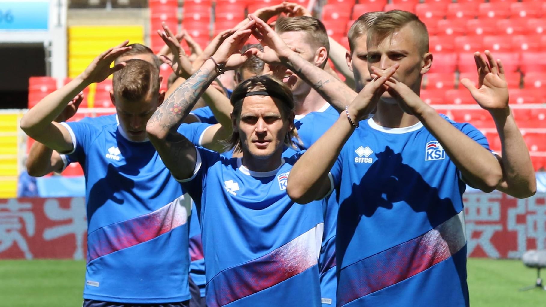 Kein "Huh": Islands Spieler beim Training vor dem Spiel gegen Argentinien.