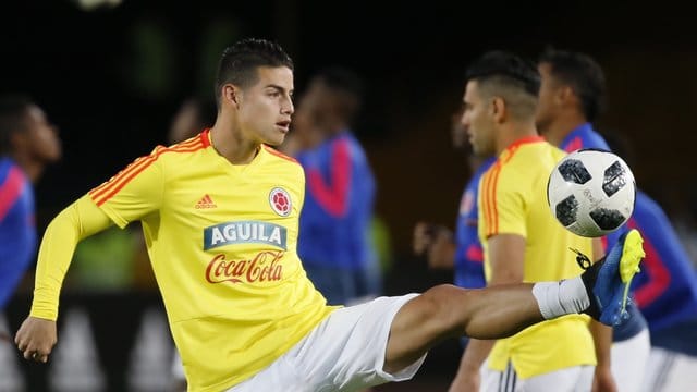 Ist bei Kolumbien wieder ins Training eingestiegen: Bayern-Profi James Rodríguez. Ist bei Kolumbien wieder ins Training eingestiegen: Bayern-Profi James Rodríguez.