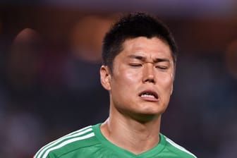 Japans Torwart Eiji Kawashima hat wegen der Niederlage bei der WM 2014 noch eine Rechnung mit Kolumbien offen.