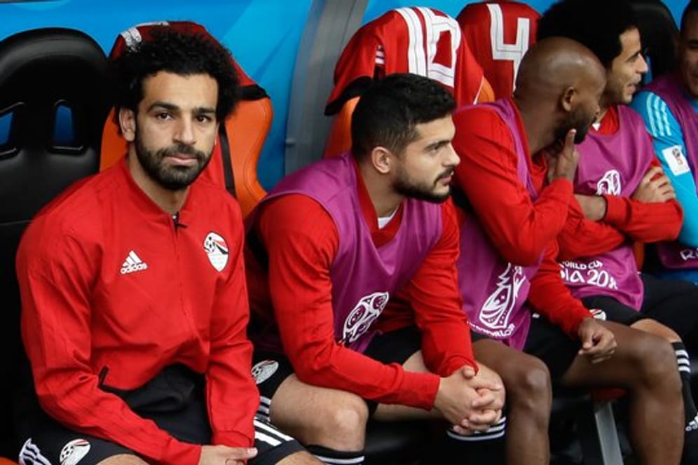Ägyptens Superstar Mohamed Salah kam zum Auftakt gegen Uruguay nicht zum Einsatz.