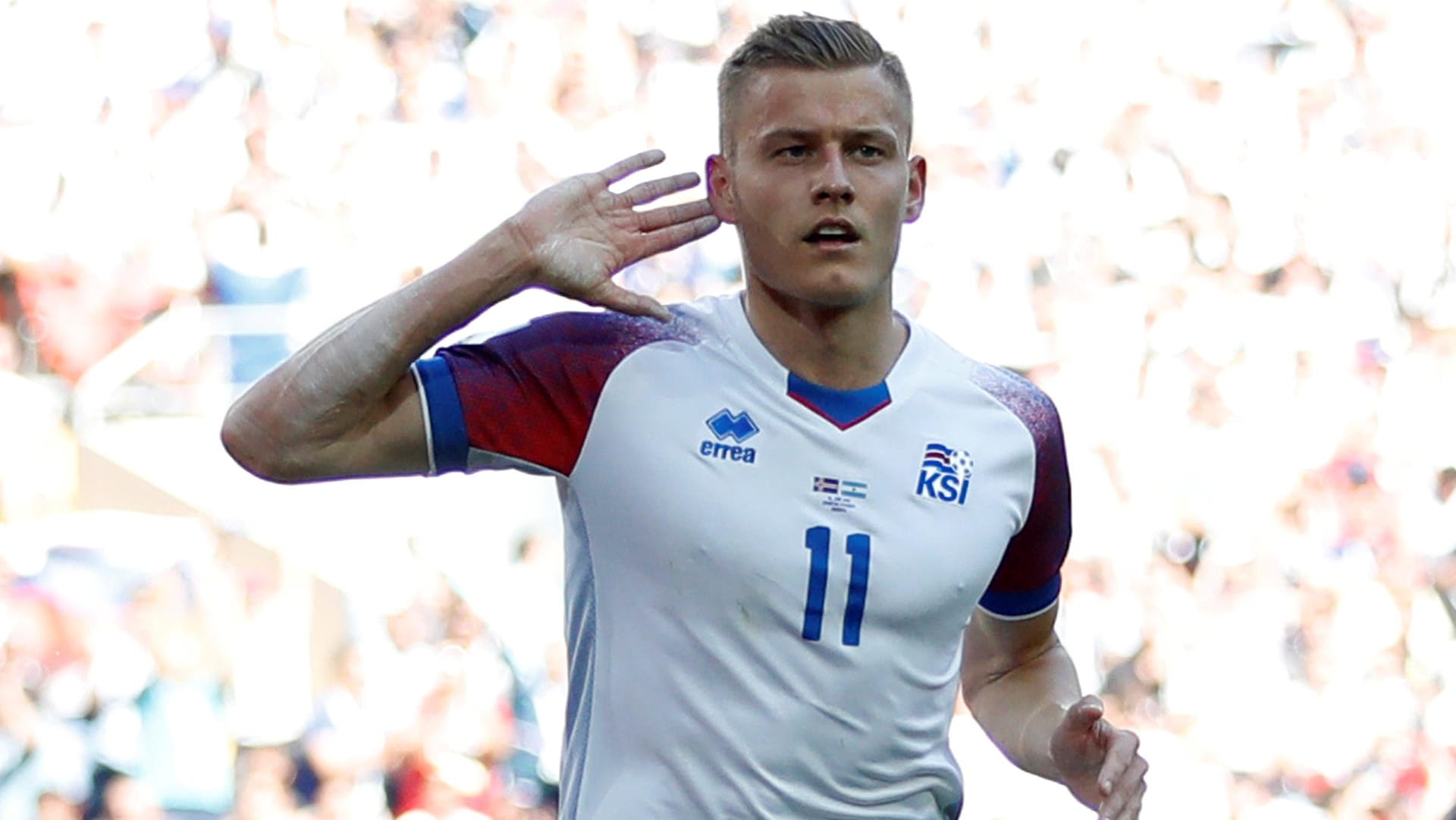 Alfred Finnbogason ist jetzt ein Volksheld in Island. Er geht als erster Torschütze des Landes überhaupt bei einer Weltmeisterschaft in die Geschichte ein.