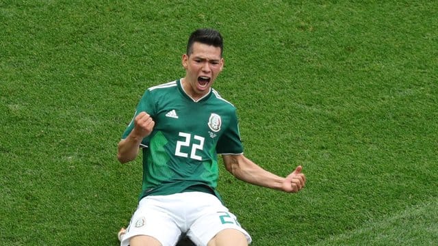 Matchwinner: Mexikos Matchwinner Hirving Lozano feiert sein Tor gegen Deutschland. Matchwinner: Mexikos Matchwinner Hirving Lozano feiert sein Tor gegen Deutschland.