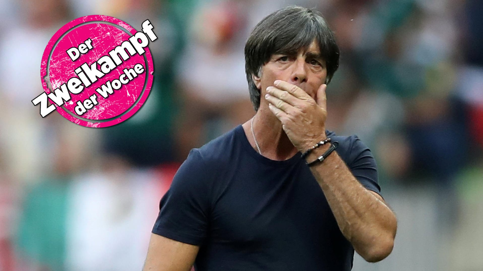 Joachim Löw bei der historischen Pleite zum WM-Auftakt gegen Mexiko. Bisher hatte nur eine deutsche Mannschaft zum Start einer Weltmeisterschaft verloren: 1982 gegen Algerien.