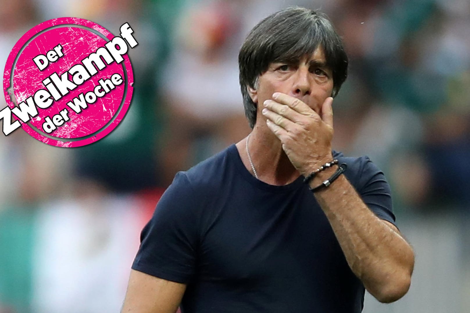 Joachim Löw bei der historischen Pleite zum WM-Auftakt gegen Mexiko. Bisher hatte nur eine deutsche Mannschaft zum Start einer Weltmeisterschaft verloren: 1982 gegen Algerien.