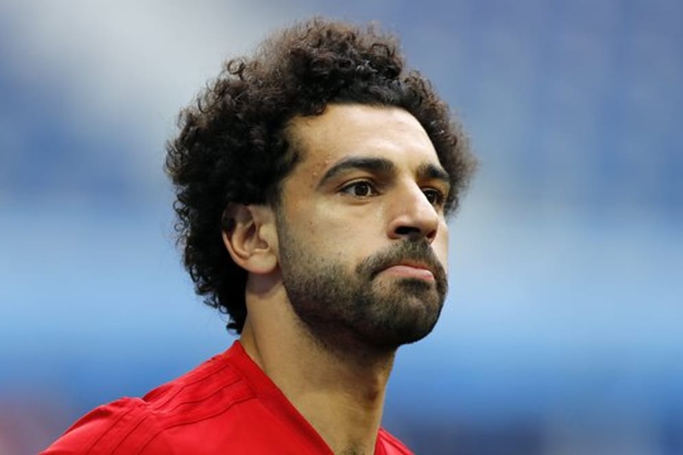Mohamed Salah trainiert mit dem Team Ägyptens für das Spiel gegen Russland.