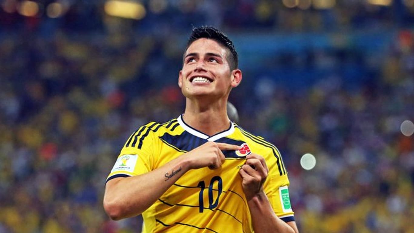 Bayern Münchens Superstar James Rodriguez wird wohl zum WM-Auftakt Kolumbiens gegen Japan auflaufen können.