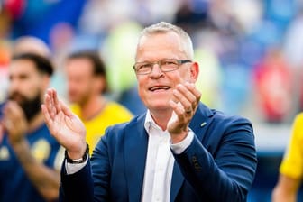 Schwedens Trainer Janne Andersson freut sich über den guten WM-Auftakt und das kommende Spiel gegen Deutschland.