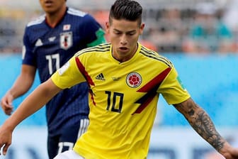 Nicht in der Startelf: Kolumbiens Spielmacher James Rodriguez musste gegen Japan wegen Muskelproblemen anfangs passen. Er wurde erst in der 59. Minute eingewechselt.