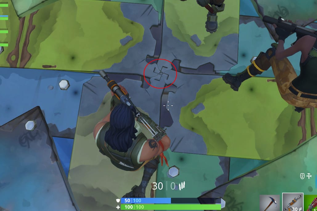 Hakenkreuz in Fortnite: Reddit-Nutzer EuBestCityEu fand das Symbol im Onlinespiel.