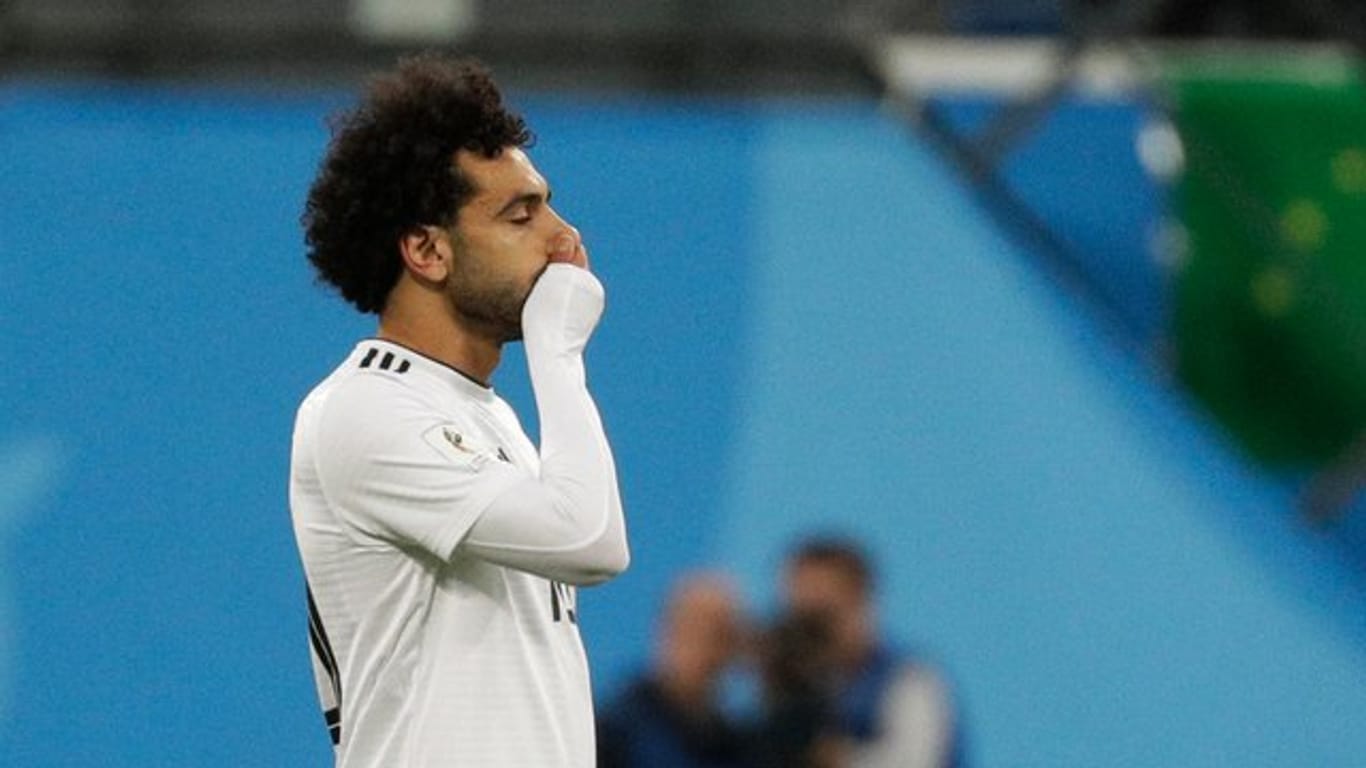 Ägyptens Superstar Mohamed Salah steht die Enttäuschung förmlich ins Gesicht geschrieben.