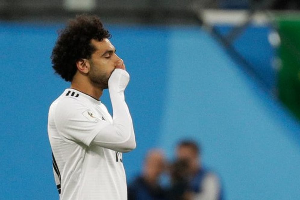 Ägyptens Superstar Mohamed Salah steht die Enttäuschung förmlich ins Gesicht geschrieben.