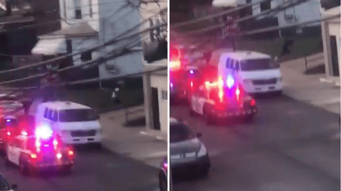 Pittsburgh in Pennsylvania: Ein Video, das auf sozialen Netzwerken kursierte, zeigt, wie die Polizei Schüsse abfeuert.