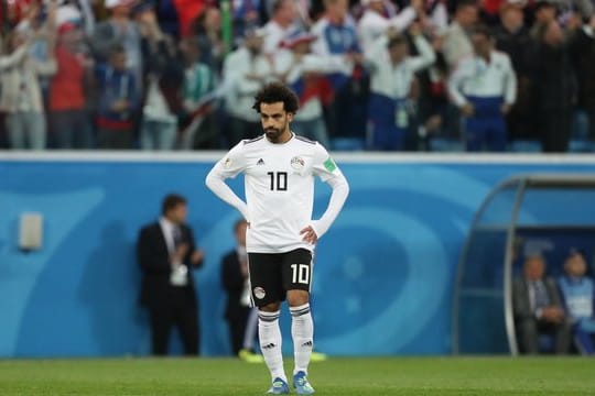 Geknickt: Ägypten-Star Mohamed Salah nach der Niederlage gegen Russland.