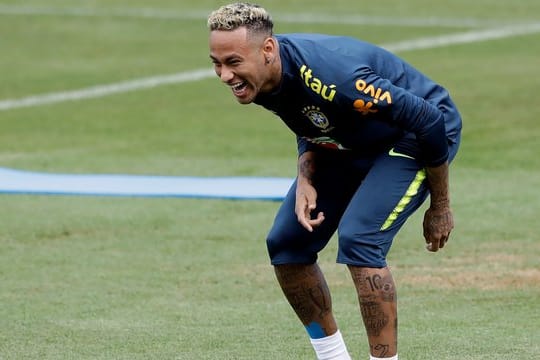 Neymar hatte viel Spaß beim Training.