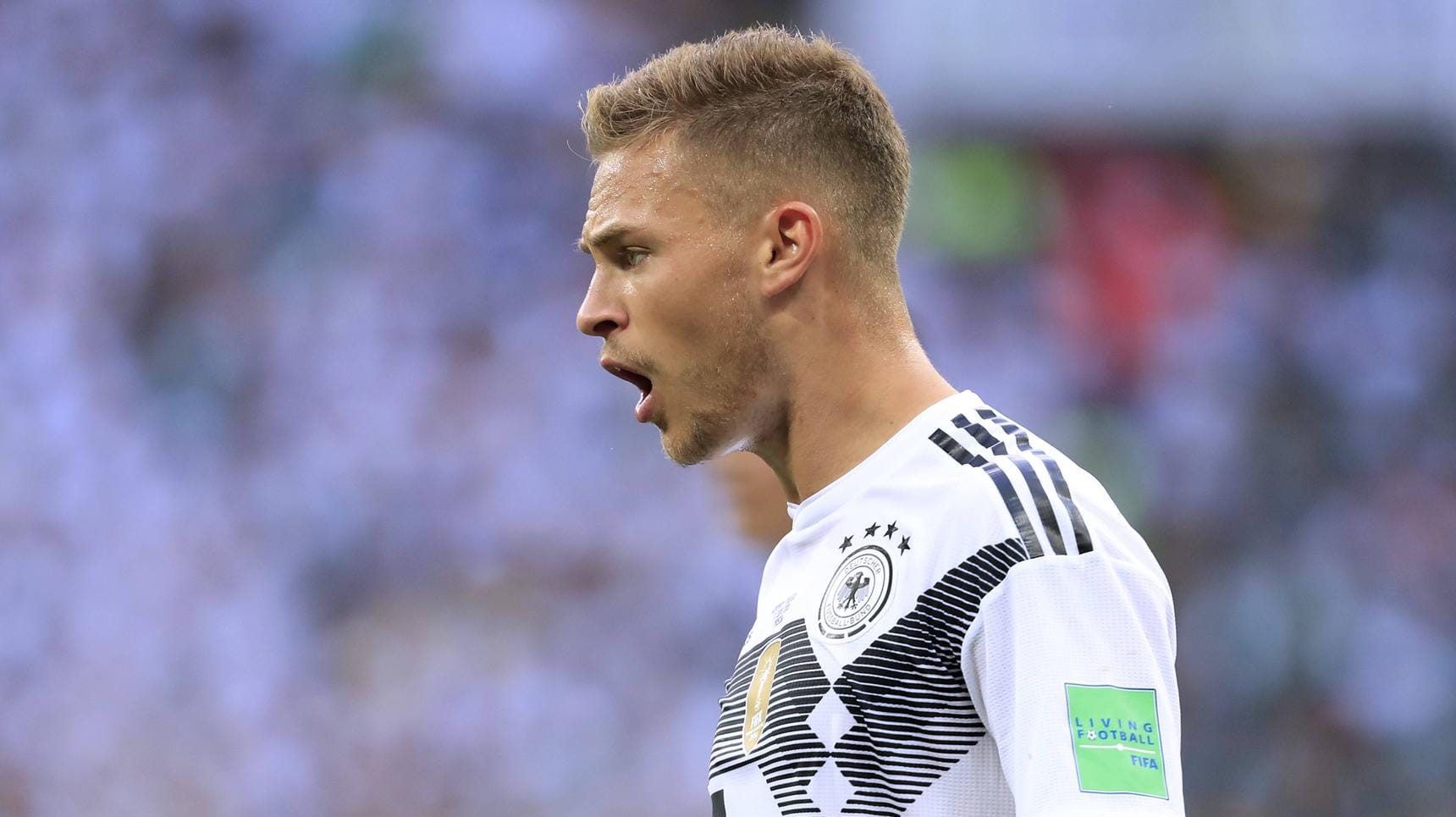 Robin Olsen erwartet das deutsche Team um Joshua Kimmich (im Bild) wütend.