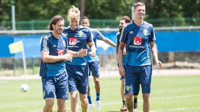 Schwedens Nationalspieler bereiten sich auf das Spiel gegen Deutschland vor. Schwedens Nationalspieler bereiten sich auf das Spiel gegen Deutschland vor.